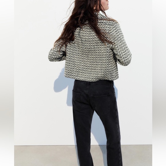 Zara NWT Jewel Button Textured Jacket size L - Picture 4 of 7